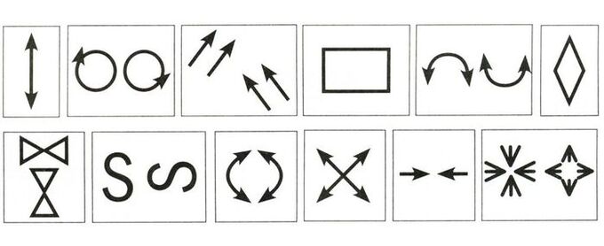 Figures for performing vision-restoring gymnastics with farsightedness